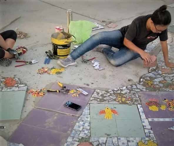 La iniciativa lujanina «Pajaritos volando» inaugura un mural en Las Heras