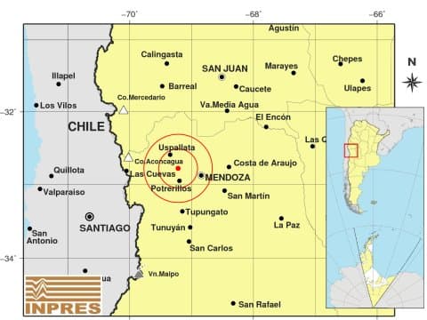 Un sismo alertó en Potrerillos