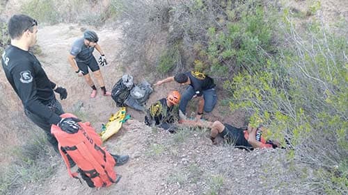 Rescataron un ciclista en Senderos de Chacras