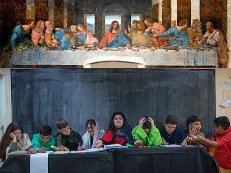 Idearon un ingenioso proyecto para educar recreando obras de arte con fotos