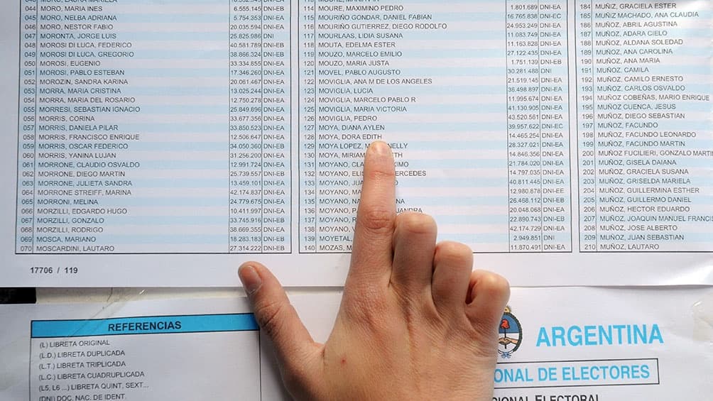 Se puede consultar los padrones para las PASO