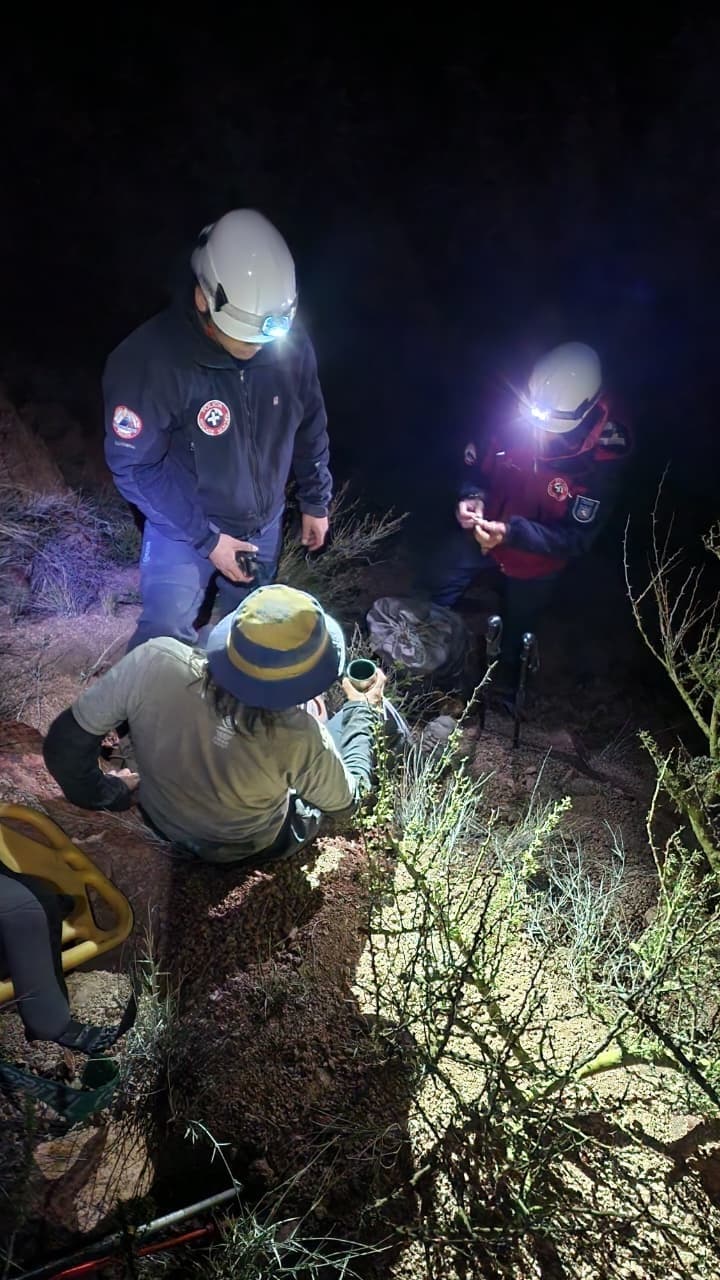 Rescataron un lesionado de un cerro en Cacheuta