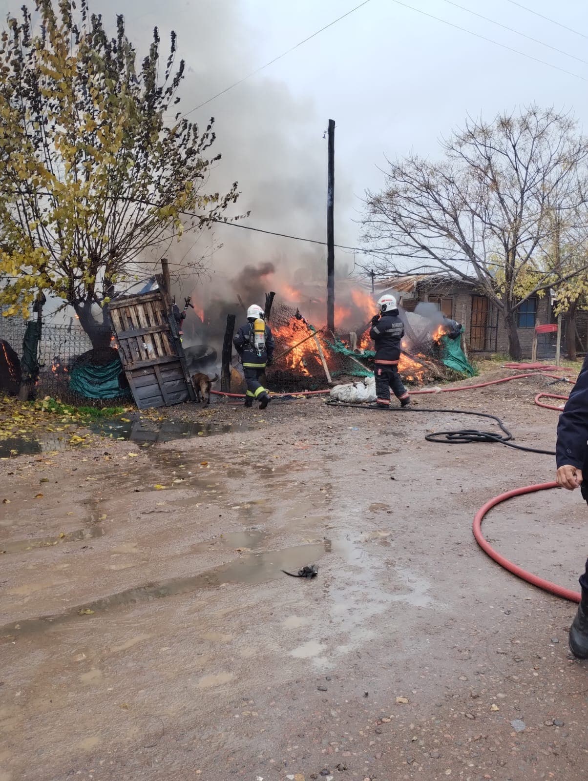Pérdidas totales en un incendio de vivienda en Agrelo