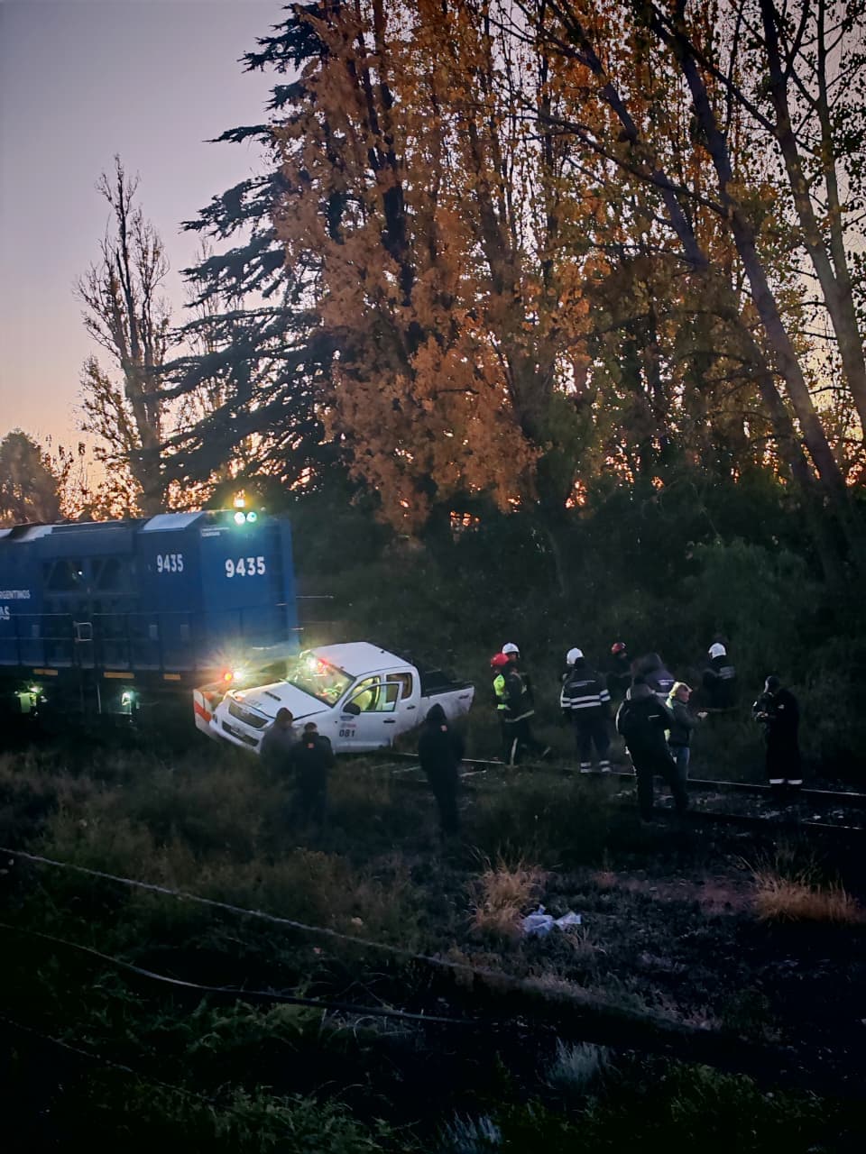 Colisionaron una camioneta y un tren en Perdriel