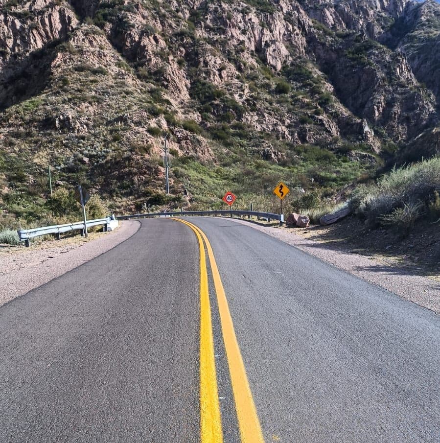 Así luce la ruta 82 en Cacheuta con el nuevo asfalto
