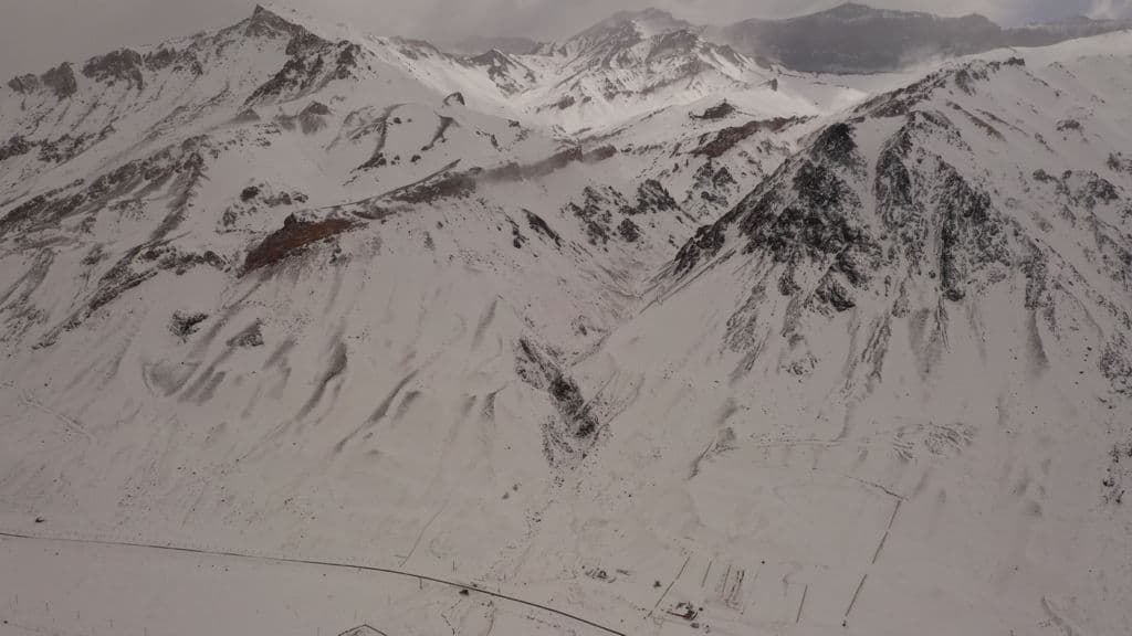 Fotos de la nieve luego del zonda
