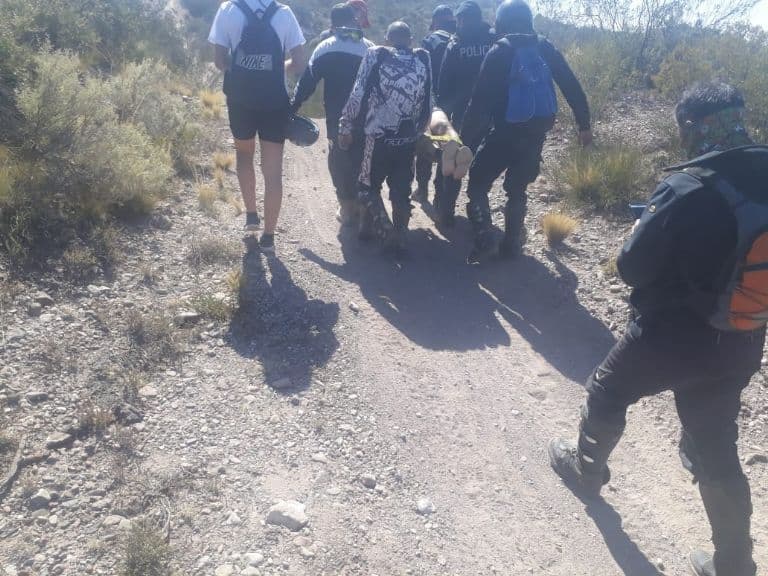 Rescataron en helicóptero a un ciclista en el piedemonte de Luján