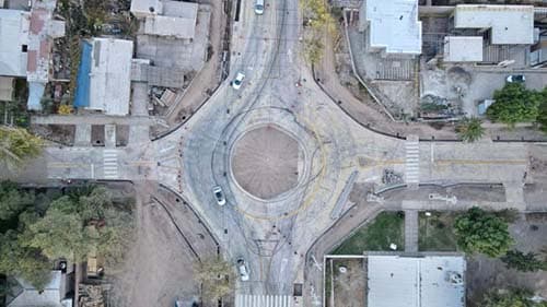 Nueva rotonda en la Ruta 60.