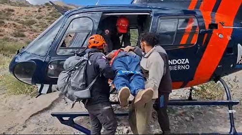 Rescataron a un hombre en Potrerillos por un accidente a caballo.