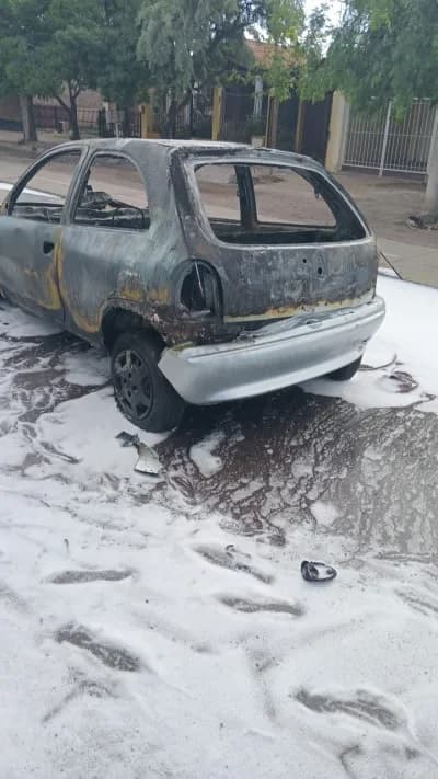 Choque e incendio en Perdriel