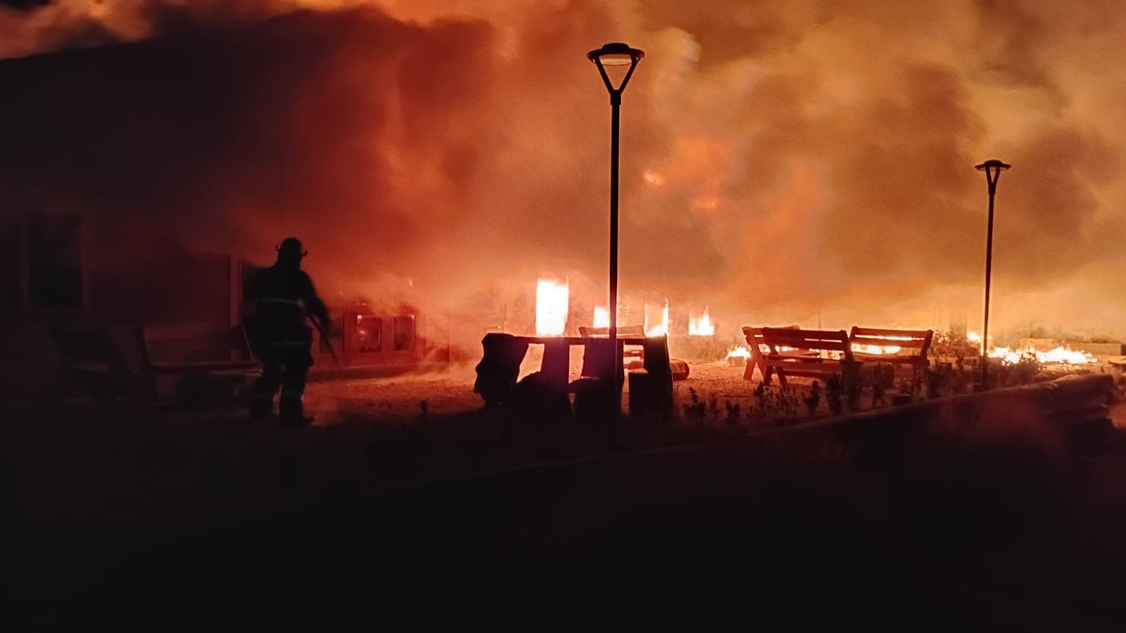 Un café se incendió en Luján