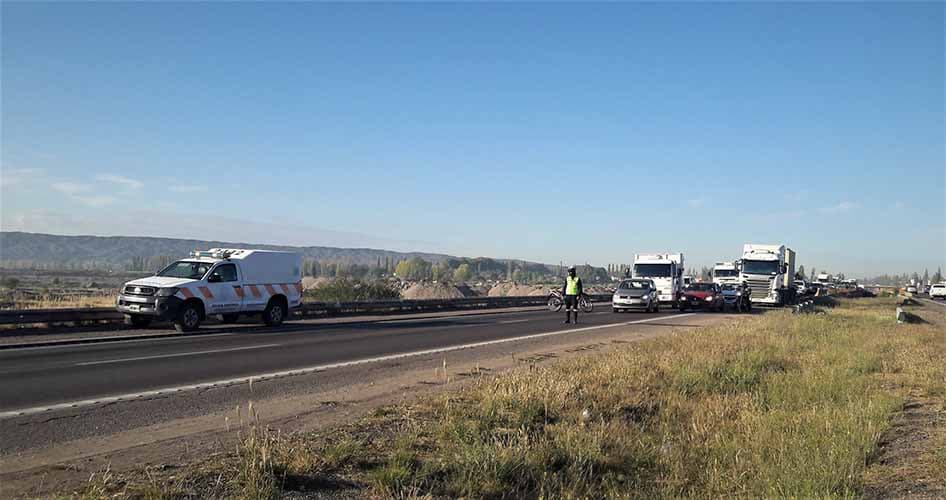 Mañana caótica sobre el Acceso Sur en Luján