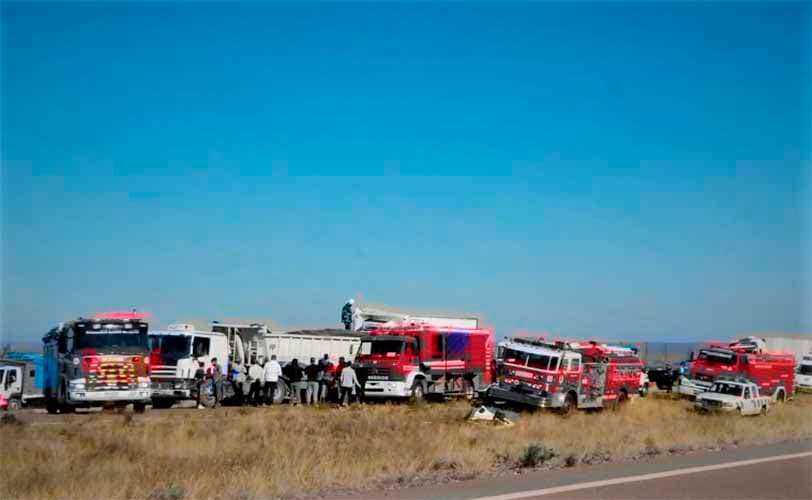 Fuerte accidente de dos camiones en la Ruta 40